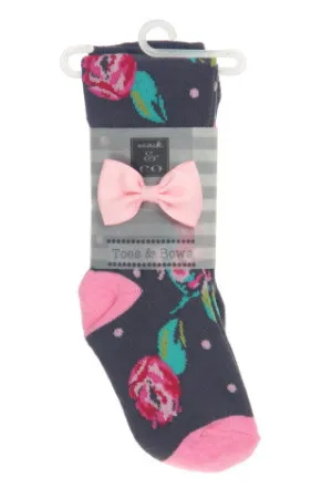 #240 Charcoal Cabbage Rose Tights
