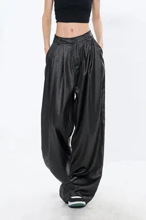 Flowy Wide-Leg Loose Pants with Pockets