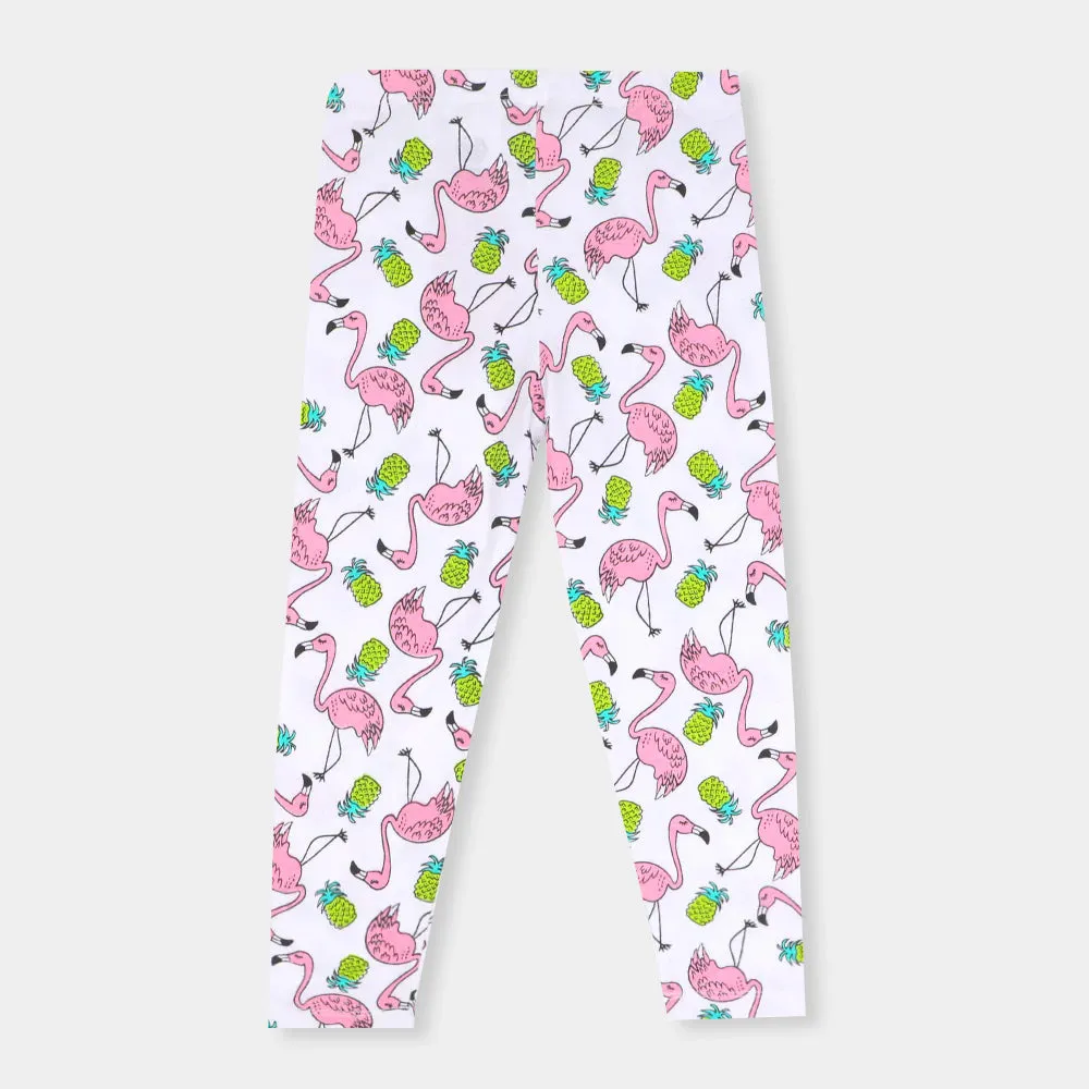 Girls Tights Printed Flamingo