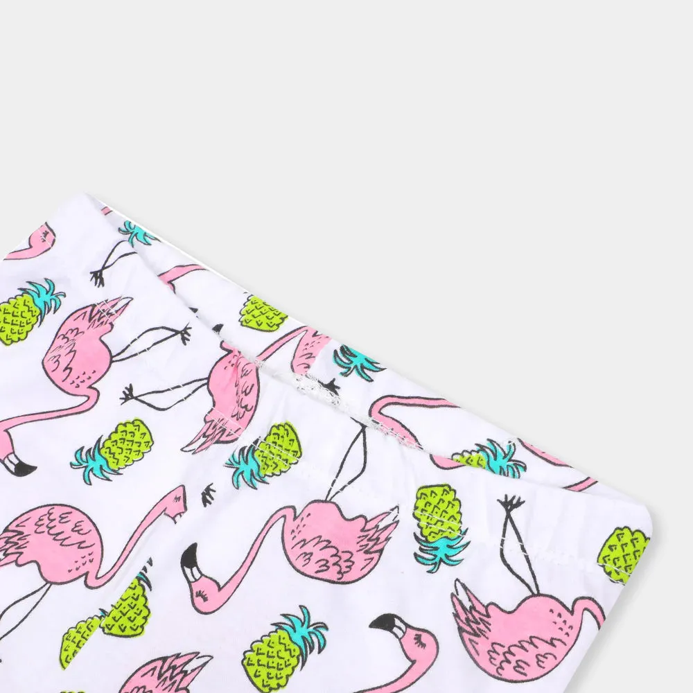 Girls Tights Printed Flamingo