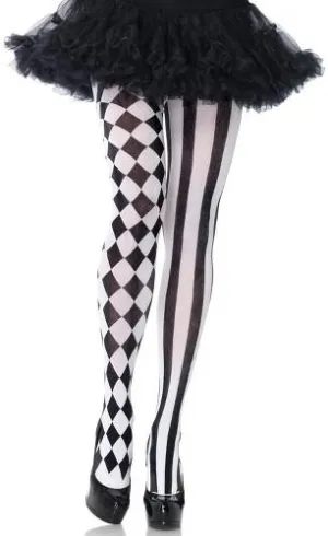 Harlequin Vertical Striped Tights