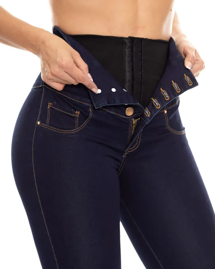 Hochtaillierte Kolumbien-Faja-Jeans