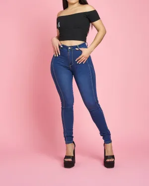 Hochtaillierte Röhrenjeans