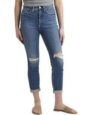 Jeans Silver 90's Boyfriend Universal Fit High Rise "Indigo"