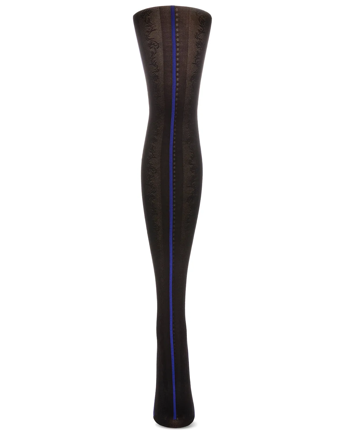 Linear Fashion Cascading Vine Opaque Tights