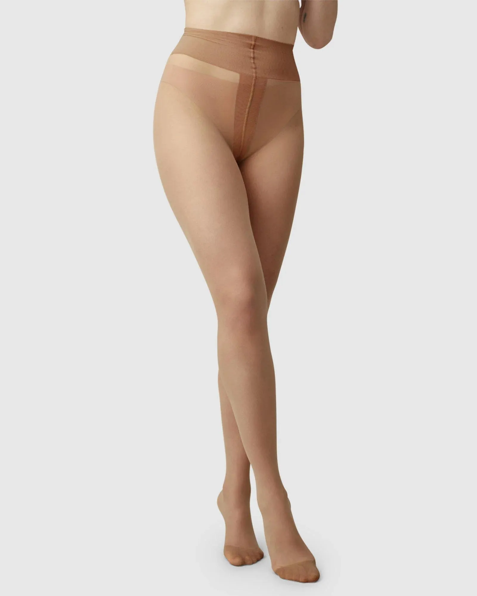 Malva -løbemaske resistente tights i mørk beige