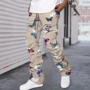 Men’s Butterfly Print Baggy Trousers – Comfortable & Trendy