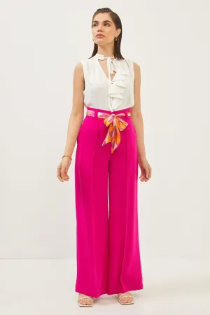 Orchid Pink High Rise Wide Leg Trousers