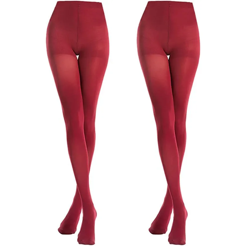 Pack Of 2 Women's Opaque Control Top Tights Comfort Stretch 70 Denier Pantyhose