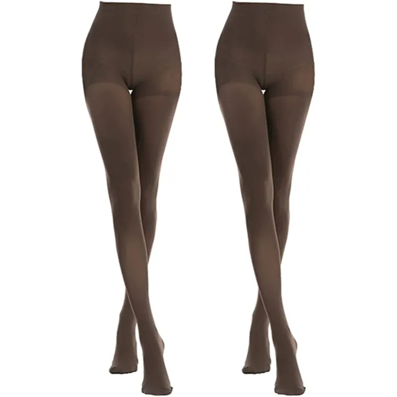Pack Of 2 Women's Opaque Control Top Tights Comfort Stretch 70 Denier Pantyhose