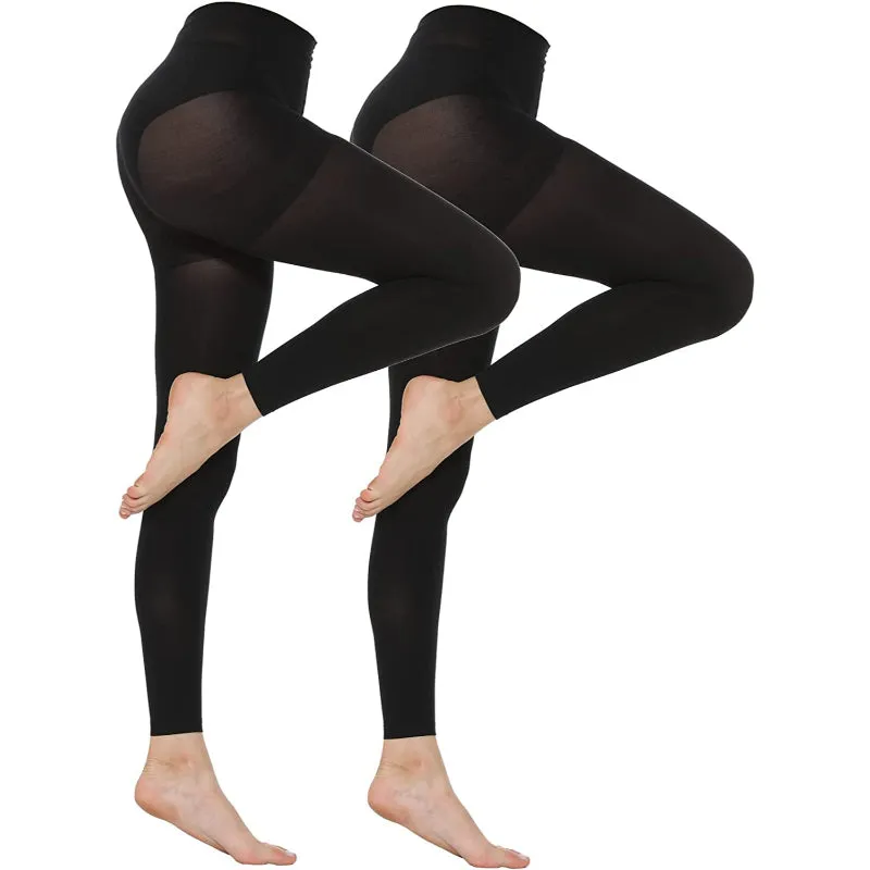 Pack Of 2 Women's Opaque Control Top Tights Comfort Stretch 70 Denier Pantyhose