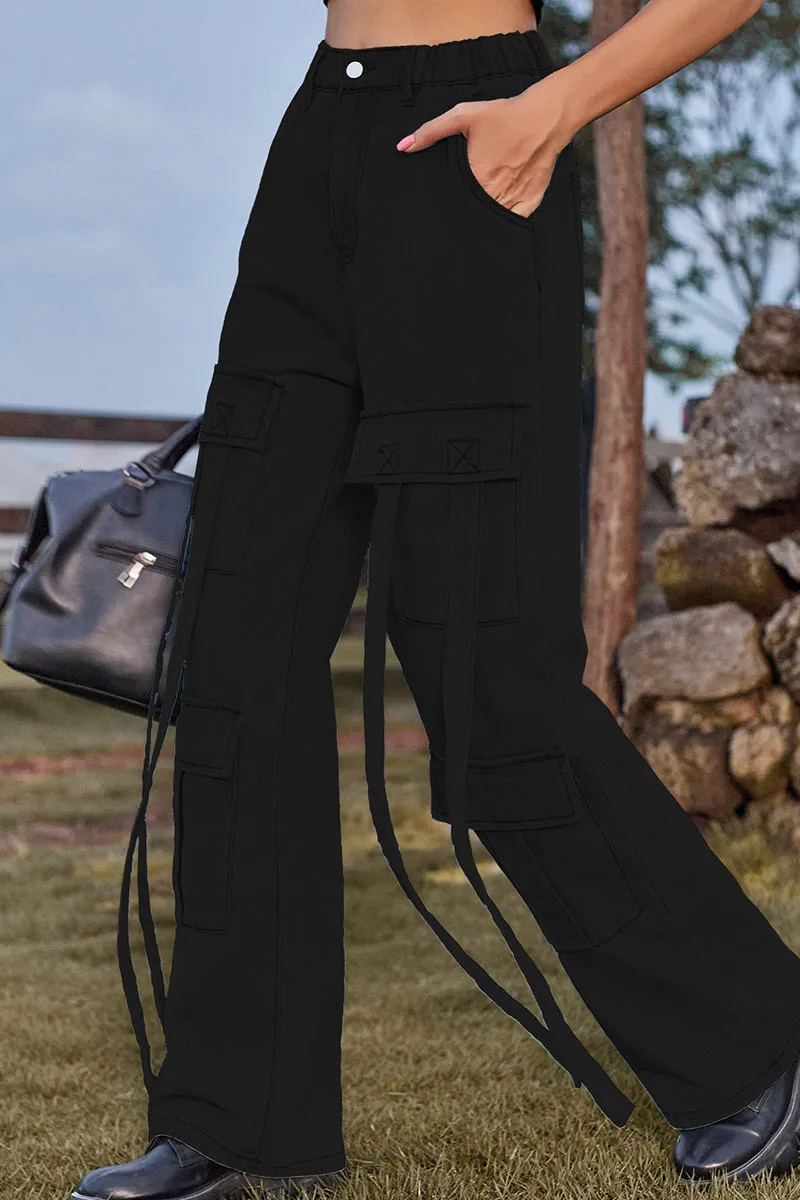PF803 Denim Pocket String Pants