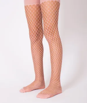 Pink Fishnet Kids Tights