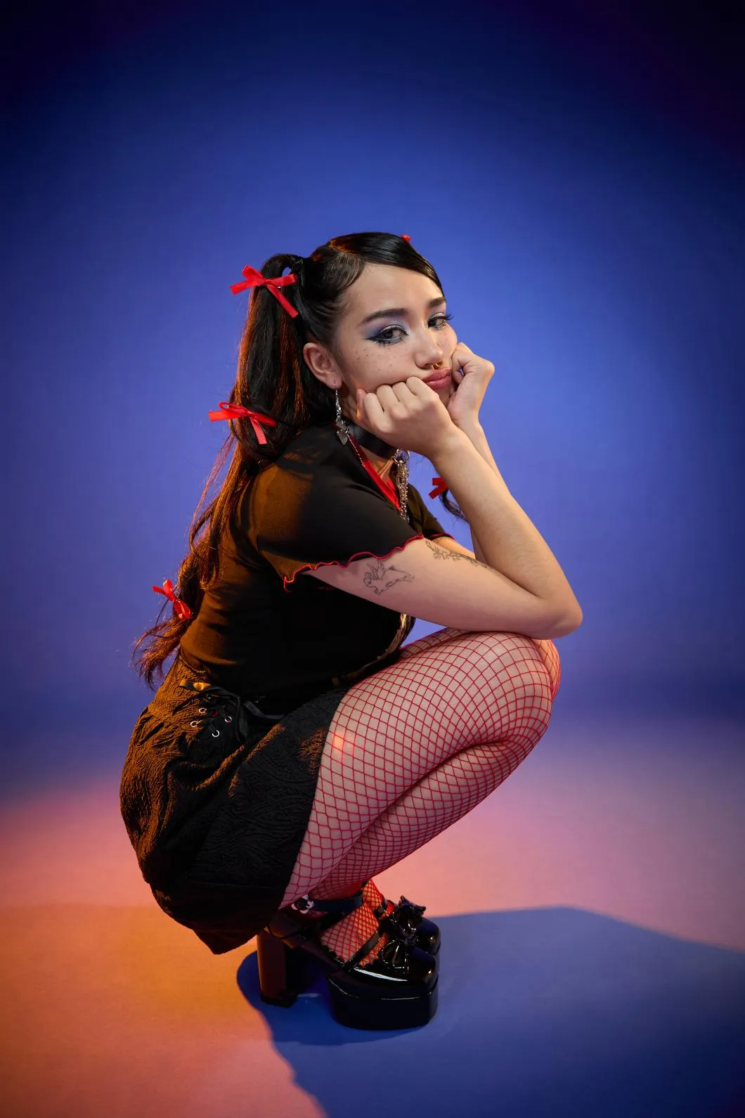 Red Fishnet Tights