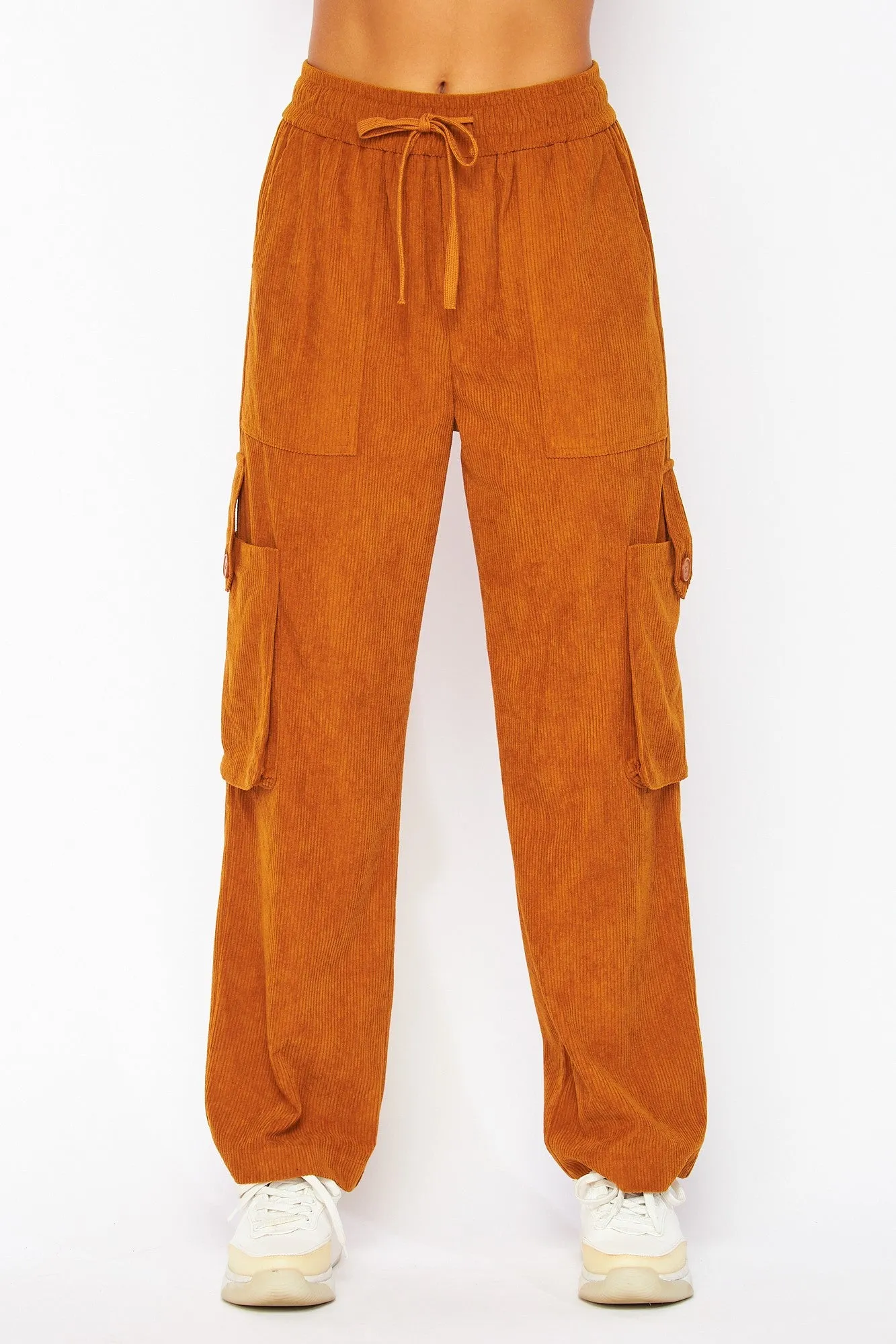 Tati Corduroy Cargo Pants- Black