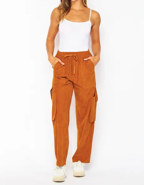 Tati Corduroy Cargo Pants- Black