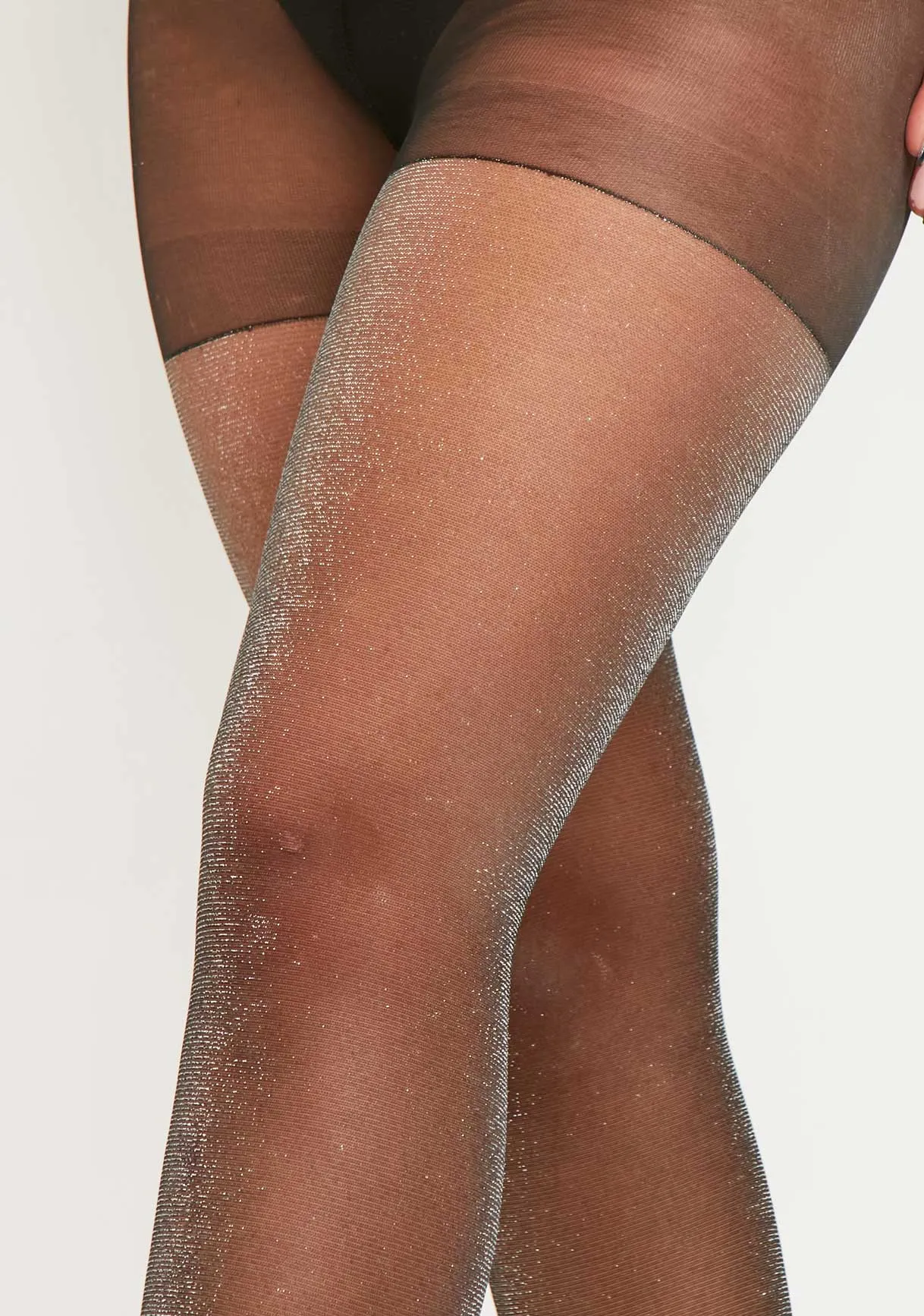 Whitney Black Lurex Shimmer Tights