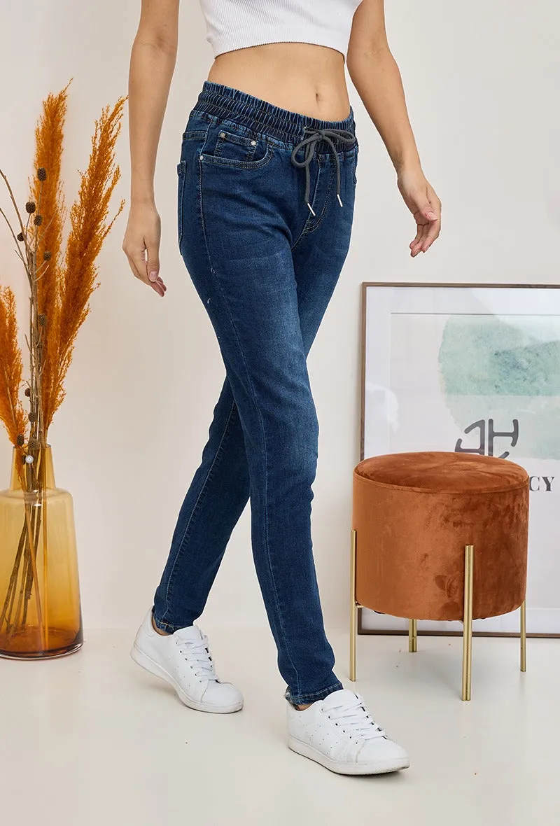 Wholesale Denim Slim Jeans With Elastic Waist