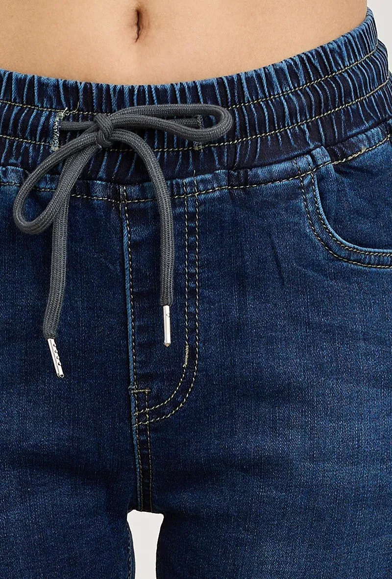 Wholesale Denim Slim Jeans With Elastic Waist